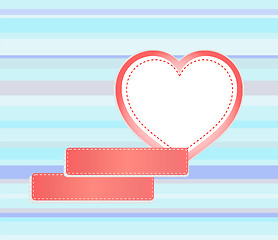 Image showing Vector background made of red heart and empty stickers