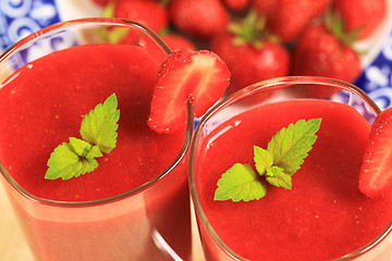 Image showing Strawberry smoothie 