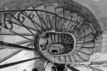 Image showing Old spiral stairs