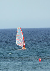 Image showing Female windsurfer