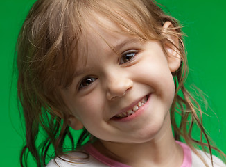 Image showing Little girl with wet hair