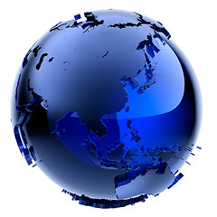 Image showing Blue glass globe