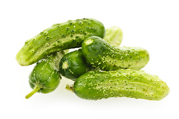 Image showing Cucumbers on white