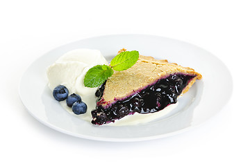 Image showing Blueberry pie slice