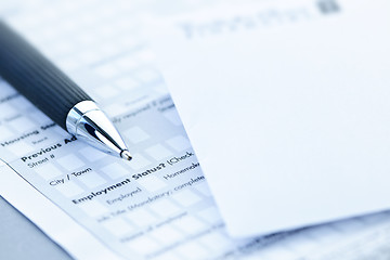 Image showing Financial application form