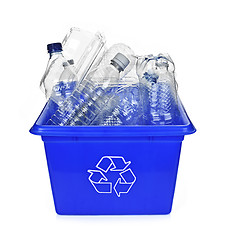 Image showing Recycling blue box