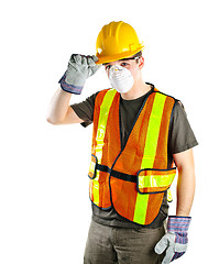 Image showing Construction worker wearing safety equipment