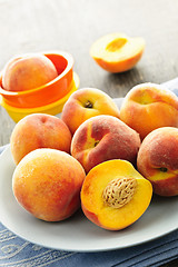 Image showing Peaches on plate