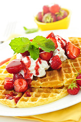 Image showing Belgian waffles