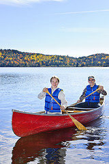 Image showing Family canoe trip