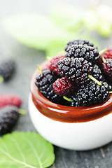 Image showing Fresh mulberries