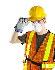 Image showing Construction worker wearing safety equipment