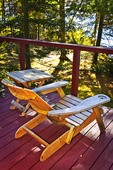 Image showing Chair on cottage deck