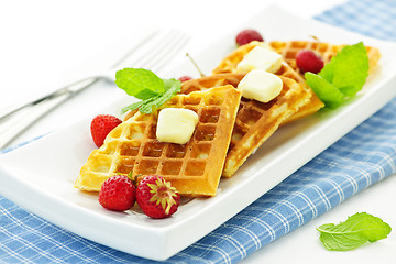 Image showing Belgian waffles