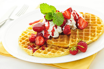 Image showing Belgian waffles