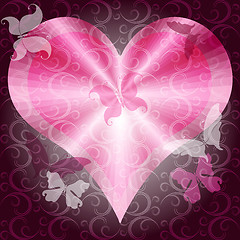 Image showing Pink valentines frame