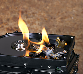 Image showing Burning hard drive