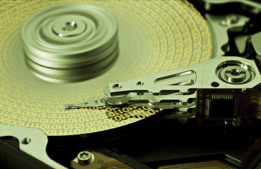 Image showing hard disk drive with yellow data