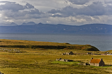 Image showing old abandoned houses at scottish coastline