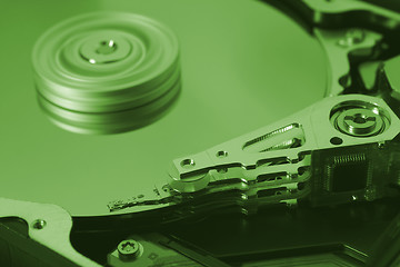 Image showing green hard disk drive
