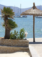 Image showing Parasol by the Sea