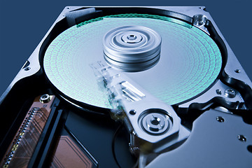 Image showing hard disk drive with data in extreme perspective