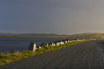 Image showing lonely road at loch in scotland