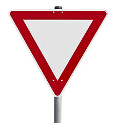 Image showing Give way - traffic sign (clipping path included)