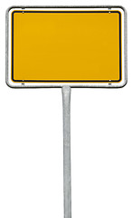 Image showing yellow blank sign (clipping path) isolated on white