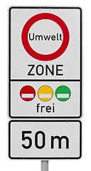 Image showing umweltzone -  german traffic sign (clipping path included)