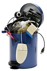 Image showing trashcan with electronic waste