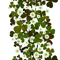 Image showing Clover leaves and flowers seamless tile