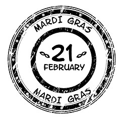 Image showing Mardi Gras grunge stamp in black and white