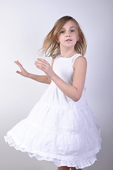 Image showing dancing young blond girl