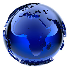 Image showing Blue glass globe