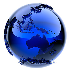 Image showing Blue glass globe