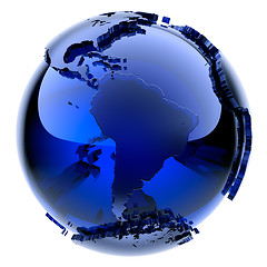 Image showing Blue glass globe