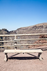 Image showing Bench in front Vesuvius crater