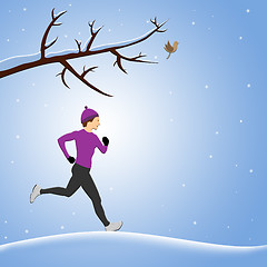 Image showing Running in snow