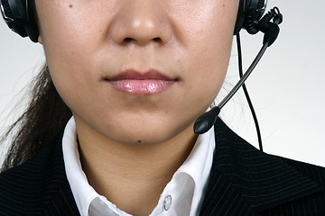 Image showing Asian girl with microphone