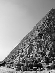 Image showing Side of a pyramid in B/W