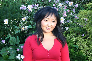 Image showing Asian girl in red