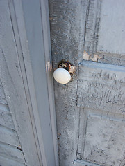 Image showing Old Door Handle and Cracked Paint