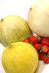 Image showing melons and strawberries