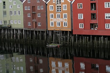 Image showing Old houses in Trondheim