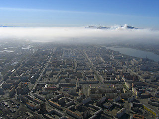 Image showing Smoke over town