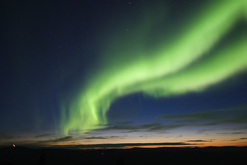 Image showing Twilight with auroral arc