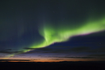 Image showing Colorful aurora display