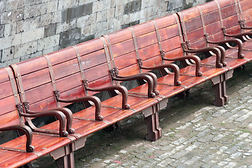 Image showing Diagonal benches