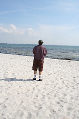 Image showing Man ,beach and sea